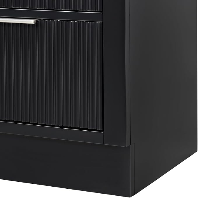 ARIEL Milan Bathroom Storage Cabinet 65”H x 20”W x 16”D Black - Image 3