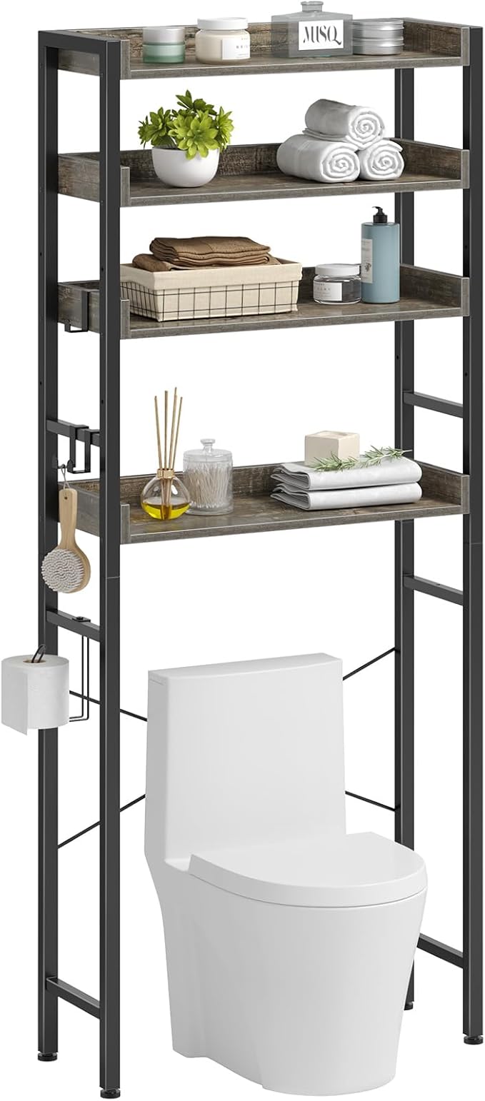 Rolanstar Over The Toilet Storage 4-Tier, Sturdy Bathroom Shelf by Rolanstar