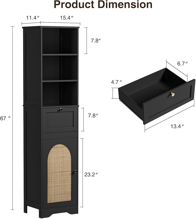 67"H Bathroom Storage Cabinet - Image 2