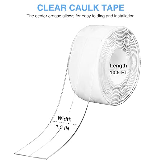 Clear Caulk Tape Self Adhesive Waterproof, Transparent Kitchen and Wall Sealing - Image 2