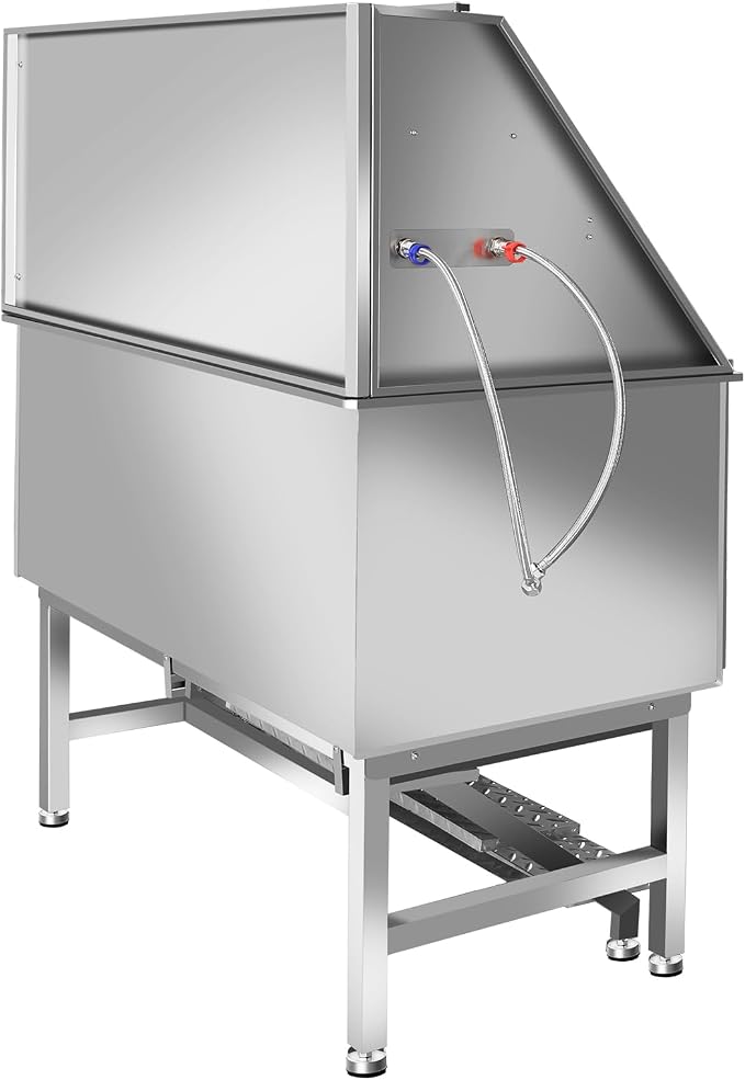 Dog Grooming Bathtub Station, Professional Stainless Steel Wash Shower Sink - Image 9