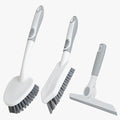 3 Pack Heavy-Duty Scrub Brush Set, Grout Brush, Shower Squeegee, Shower by BRUSHFAMILY