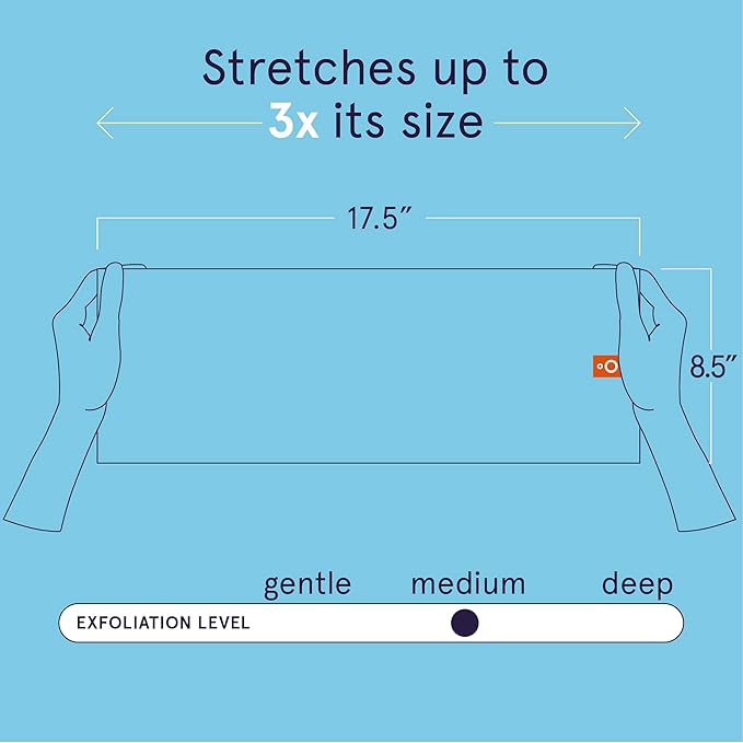 Cleanlogic Body Exfoliating Cloth, Stretchy Detox Charcoal Infused Exfoliator - Image 3