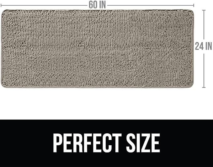 KANGAROO Bathroom Rugs, Chenille Soft Absorbent Bath Rug, Shaggy Shower Mat - Image 2