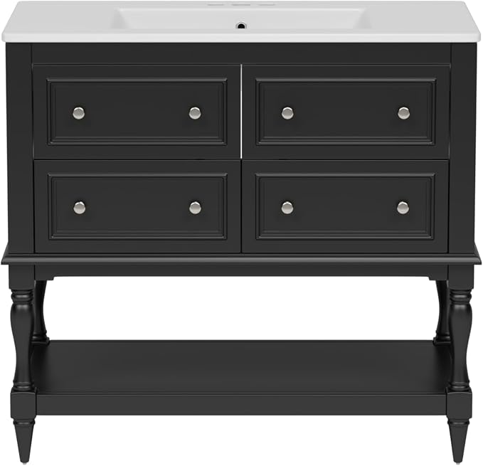 36 Inch Black Bathroom Vanity - Image 8