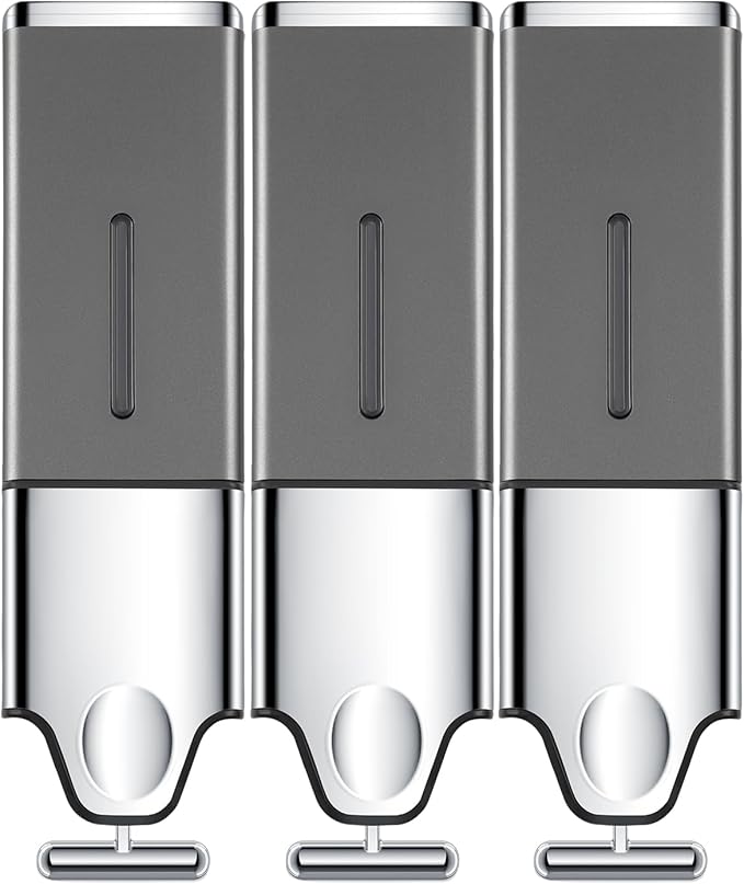 3-in-1 Quadrate Dispensers for The Shower, Shower soap Dispenser, Conditioner by EHORIA