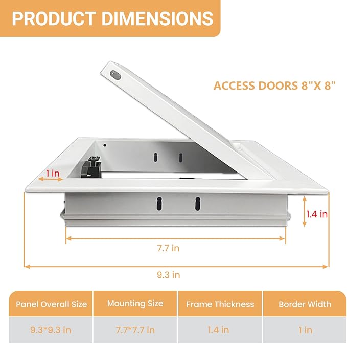 Access Doors Panel 8 x 8 inch Aluminum Alloy Access Door - Image 3
