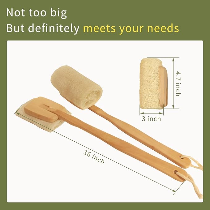 Natural Loofah with Handle, Back Scrubber - Image 5
