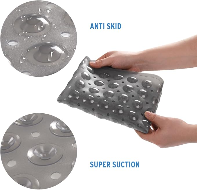 AmazerBath Bath Tub Mat, Medium Size 27.6 x 15 Inches Non-Slip Shower Mats - Image 3