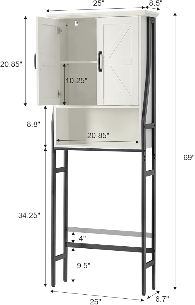 Over The Toilet Storage Cabinet, Over Toilet Bathroom Organizer, Above Toilet - Image 2