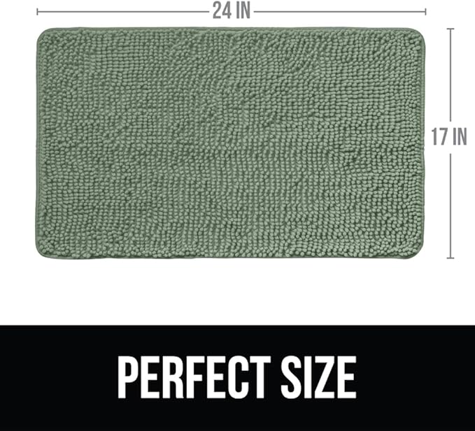 KANGAROO Bathroom Rugs, Chenille Soft Absorbent Bath Rug, Shaggy Shower Mat - Image 2