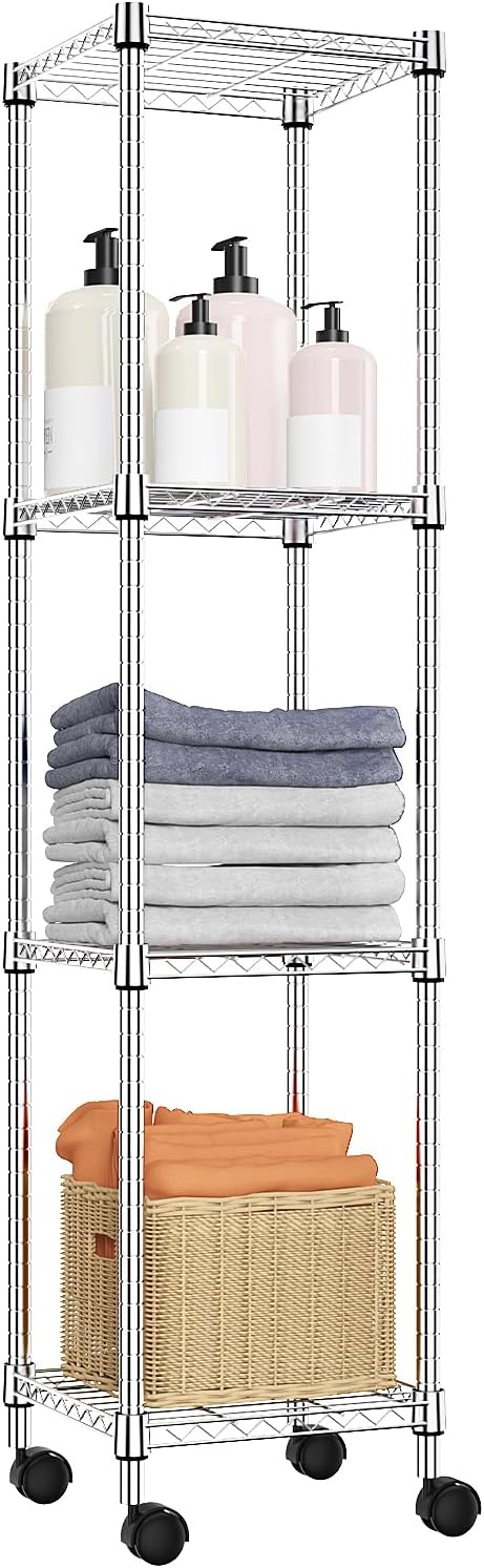Storage Shelves Adjustable, 4 Tier Shelving Units by MEIGAOPLASTICANDMETALHKCOLIMITED