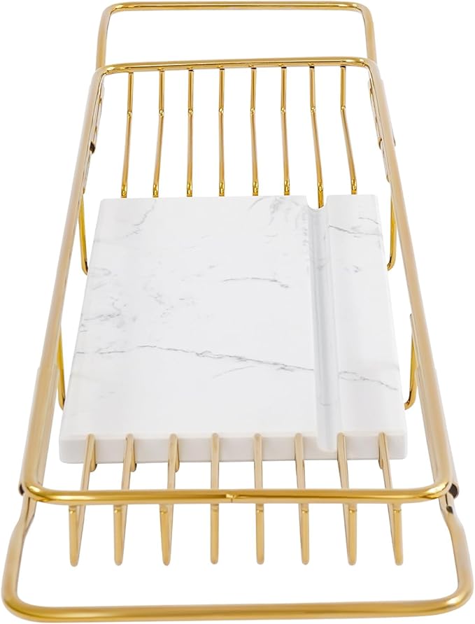 Bathtub Tray Caddy for Luxury Bath, Stainless Steel 26.8-35.4 in Expandable - Image 9