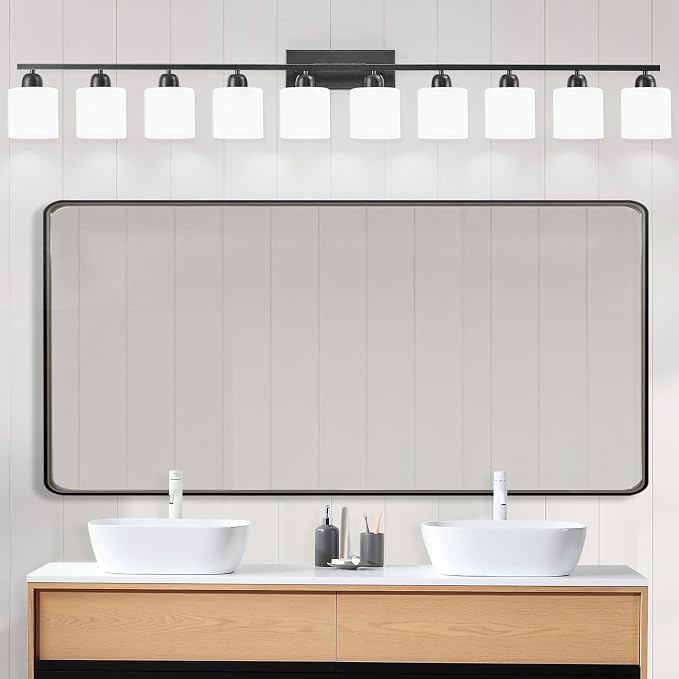 10 Light Black Vanity Lights for Giant Mirror, Bathroom Vanity Lights Over - Image 7