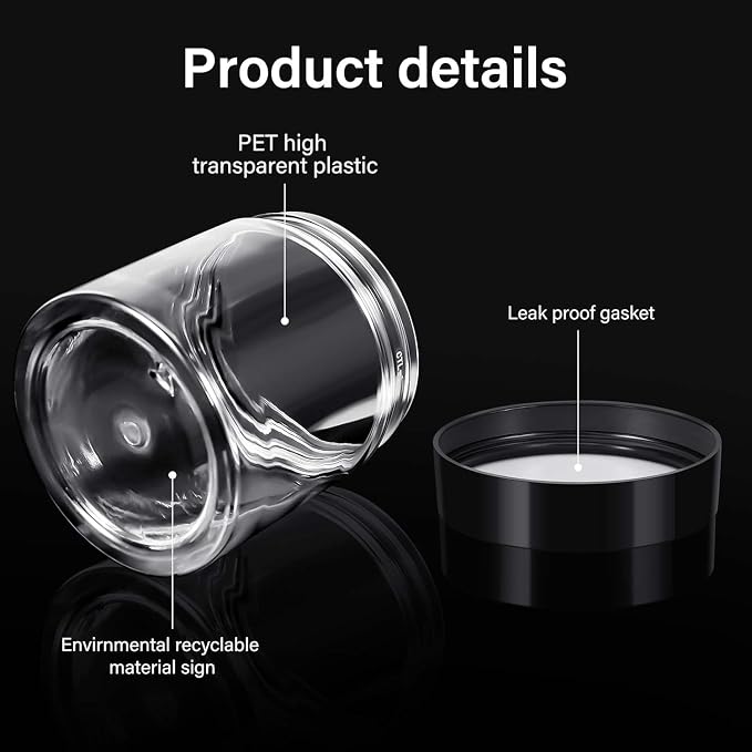 24 Pieces Empty Clear Plastic Jars - Image 3