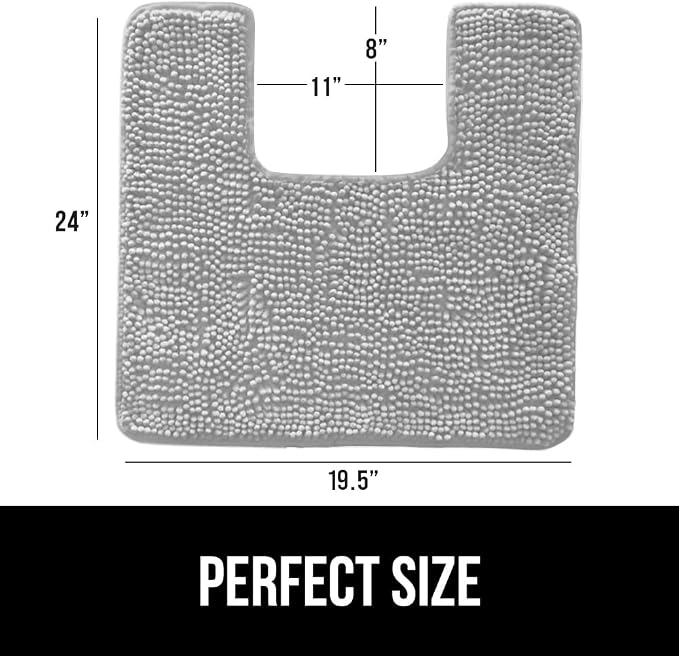 GORILLA GRIP Plush Absorbent Shaggy Chenille Bath Rug Mat - Image 2