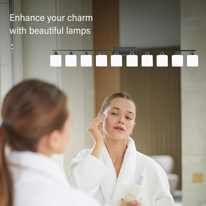 10 Light Black Vanity Lights for Giant Mirror, Bathroom Vanity Lights Over - Image 6