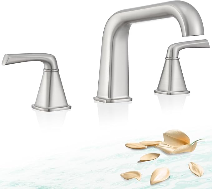 Bathtub Faucet Set 3 Hole, Brushed Nickel Roman Bathtub Faucet, High Flow Deck by QinkellSanitaryWare