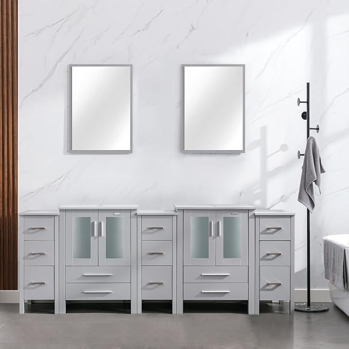 eclife 84" Modern Bathroom Vanity Sink Combo Freestanding Cabinet by eclife