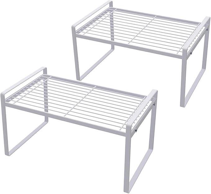 2 Pack Kitchen Cabinet Shelf Counter Organizer Rack Pantry Storage Bathroom by Shantton