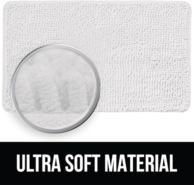 KANGAROO Bathroom Rugs, Chenille Soft Absorbent Bath Rug, Shaggy Shower Mat - Image 4