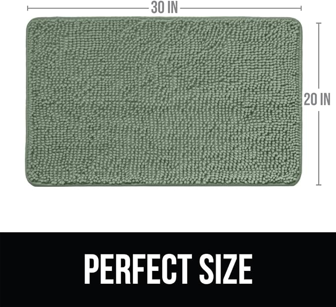 KANGAROO Bathroom Rugs, Chenille Soft Absorbent Bath Rug, Shaggy Shower Mat - Image 2