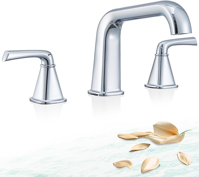 Bathtub Faucet Set 3 Hole, Chrome Roman Bathtub Faucet, High Flow Deck Mount by QinkellSanitaryWare