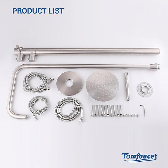 Freestanding Outdoor Shower Kit, 316 Marine Grade Stainless Steel Outside - Image 7