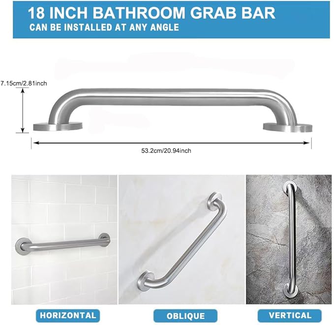 Stainless Steel Bathroom Safety Shower Grab Bar, Anti Slip Bathtubs Grab Bars - Image 4