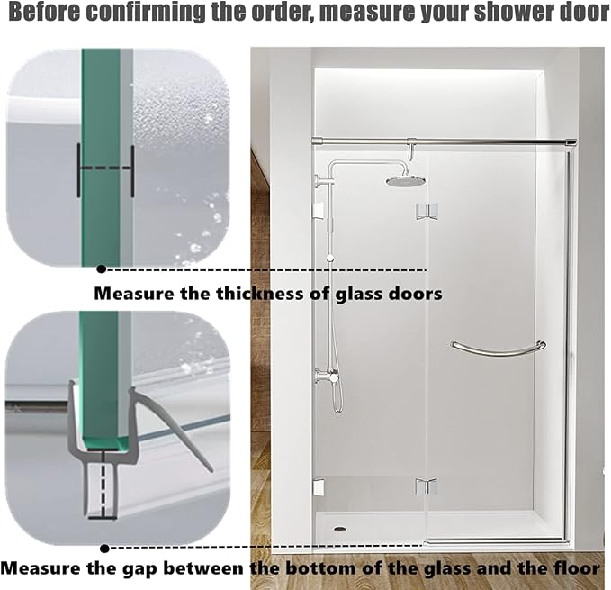 2-Pack Ultra Clear Shower Door Bottom Seal Frameless Glass Shower Door Sweep - Image 6