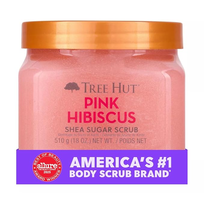 Tree Hut Pink Hibiscus Shea Sugar Scrub, Exfoliating, Hydrating & Moisturizing - Image 3
