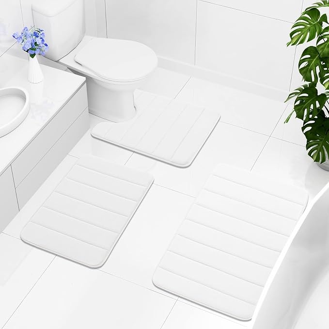 Buganda Memory Foam Bath Mat, Ultra Soft and Non-Slip Bathroom Rugs, Water - Image 8