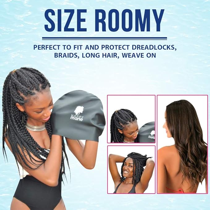 Large Extra Large XL Silicone Swim Cap - Image 5