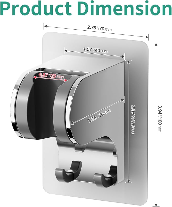 Hand Held Shower Head Holder Wall Mount, Shower Hose Holder Adhesive - Image 5