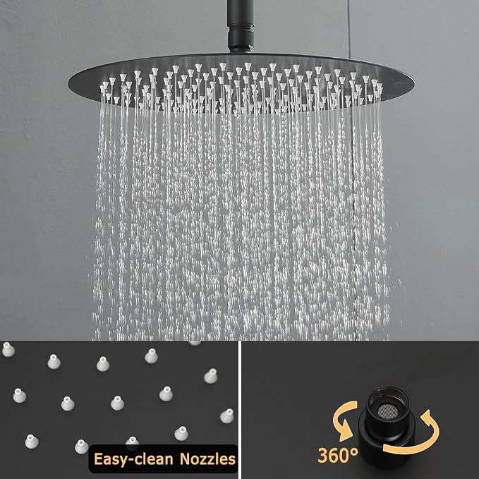 Matte Black Round Shower Faucet Set - Image 4