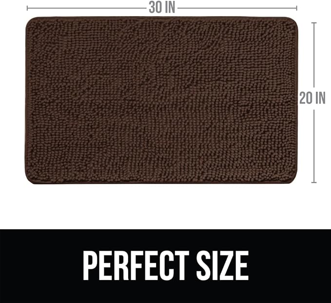 KANGAROO Bathroom Rugs, Chenille Soft Absorbent Bath Rug, Shaggy Shower Mat - Image 2