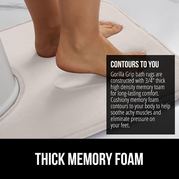 GORILLA GRIP Thick Memory Foam Toilet Rug - Image 4