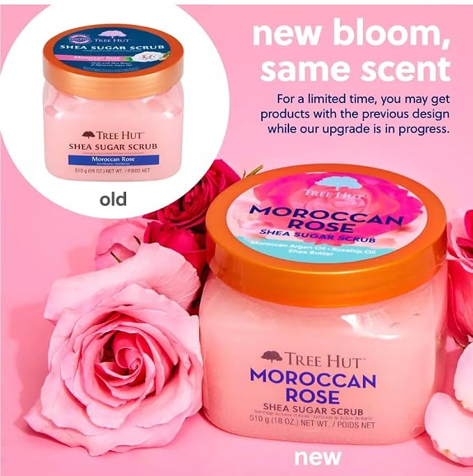 Tree Hut Moroccan Rose Shea Sugar Scrub, Exfoliating & Hydrating Body Scrub - Image 7