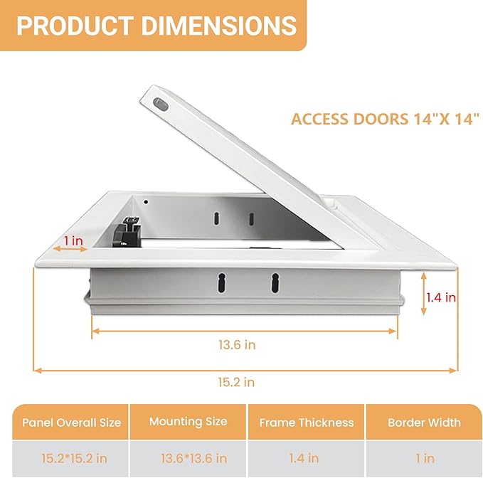 Access Doors Panel 14 x 14 inch Aluminum Alloy Access Door - Image 2