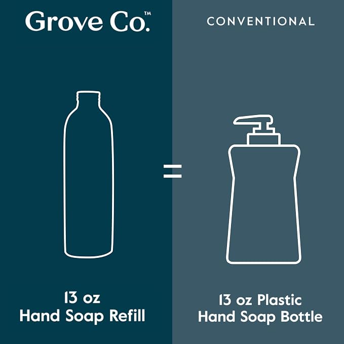 Grove Co. Hydrating Gel Hand Soap Refills + 1 x Reusable Glass Soap Dispenser - Image 7