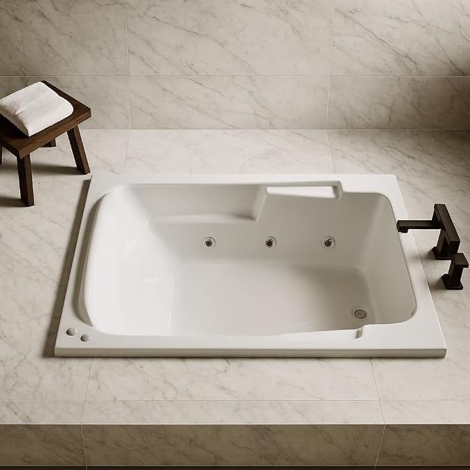 Carver Tubs - SR7148 - Modern Acrylic Fiberglass Whirlpool Water Massage Bathtub - Image 2