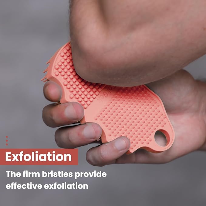 Silicone Body Scrubber Silver-Infused Dual-Sided 3-in-1 - Image 4