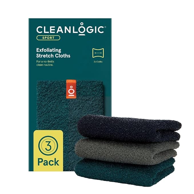 Cleanlogic Body Exfoliating Cloth, Stretchy Sport Exfoliator Bath and Shower by Cleanlogic