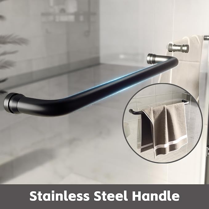 Shower Doors Glass Sliding, Semi-Frameless, 1/4" Inch Sgcc Tempered Glass - Image 5