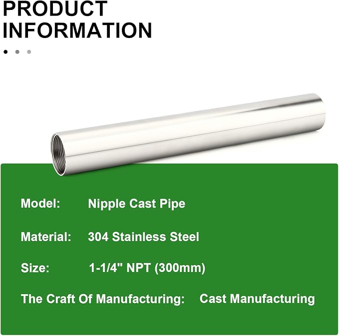 TAISHER 1PCS Stainless Steel Pipe Fittings, 1-1/4" NPT Female x 1-1/4" NPT - Image 5