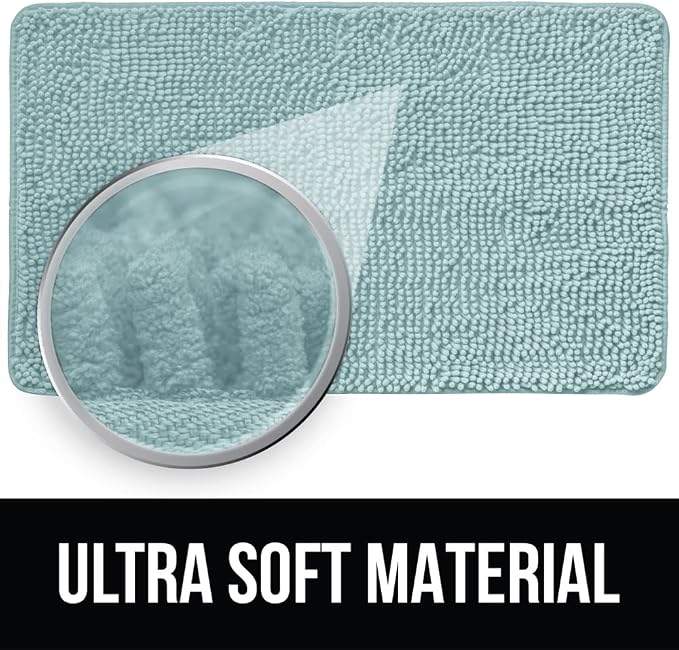 KANGAROO Bathroom Rugs, Chenille Soft Absorbent Bath Rug, Shaggy Shower Mat - Image 4