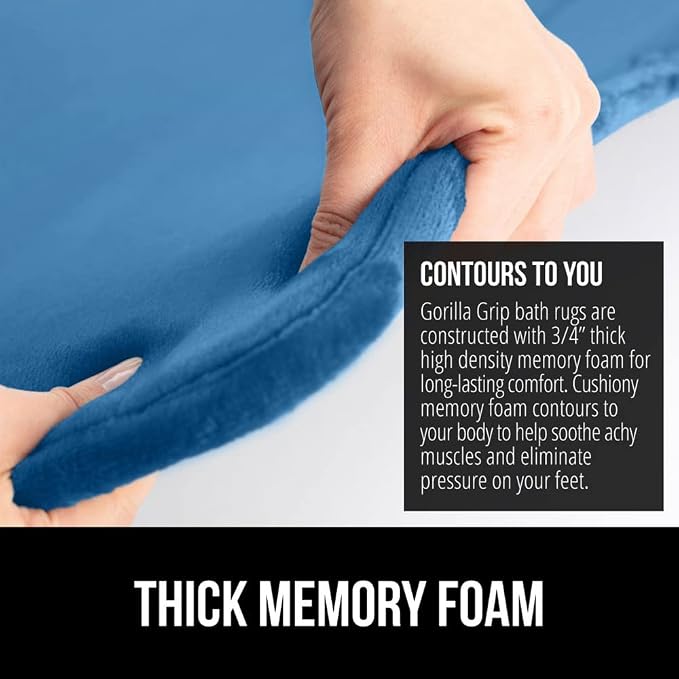 GORILLA GRIP Memory Foam Bath Rugs, Soft Absorbent Velvet Bathroom Mats - Image 4