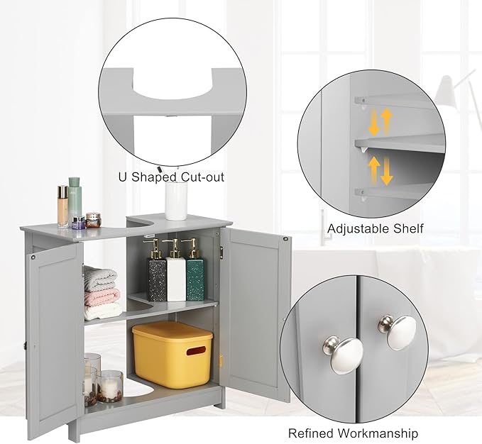 Bonnlo Pedestal Under Sink Storage Bathroom Vanity - Image 5