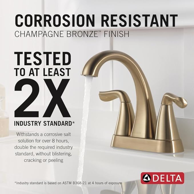 Delta Arvo Centerset Bathroom Faucet, Champagne Bronze 2-Handle Bathroom Faucet - Image 2