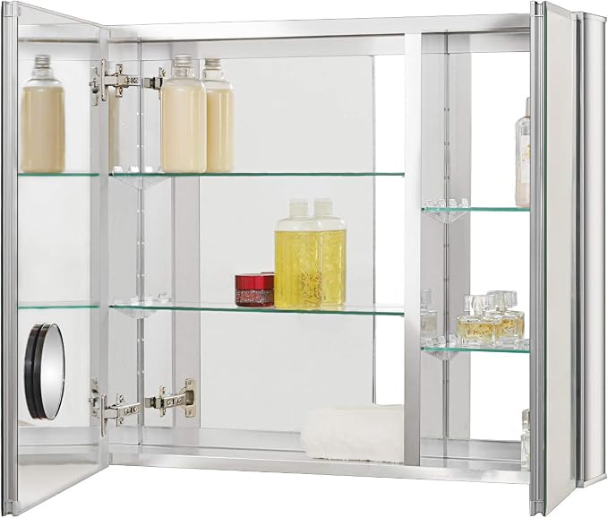 Fundin Bathroom Mirror Medicine Cabinet Aluminum Storage Cabinet 30 x 26 inch - Image 5